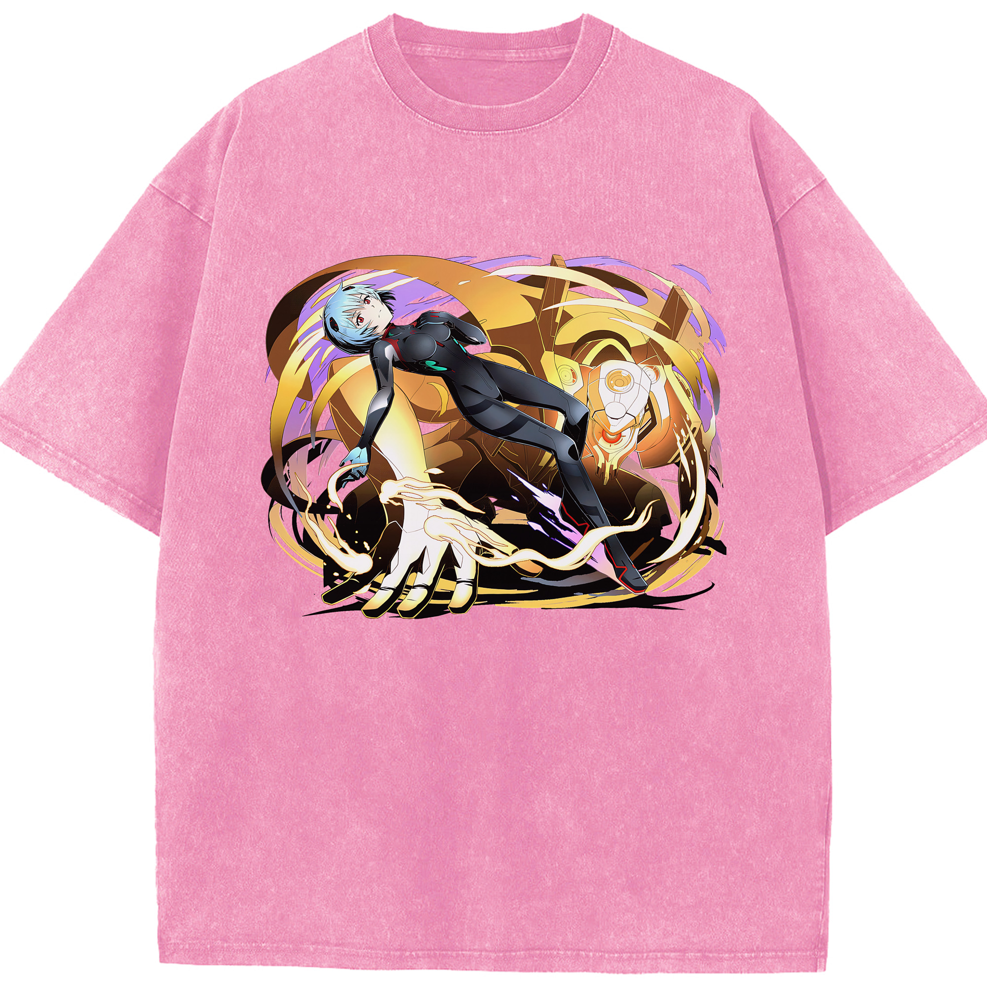 （画像用） EVA 新世紀エヴァンゲリオン 綿100% ヴィンテージ風 半袖Tシャツ（フロントプリント）